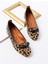 Potin Leopar Fiyonklu ( 2 Cm) Oval Burunlu Günlük Kullanım Babet 1
