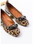 Potin Leopar Fiyonklu ( 2 Cm) Oval Burunlu Günlük Kullanım Babet 2