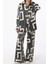 Geometrik Desenli Saten Tunik & Pantolon Takım 4