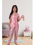 Barbie Kız Çocuk Gömlek Yaka Düğmeli Kısa Kollu Pembe Pijama Takımı 1
