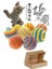 Luxury 5'li Set: Ip Sarma Topu +Renkli Top+ Kedi Oyun Topu Tüylü + Kedi Oltası + Kedi Çıngıraklı Top 1 Adet 5