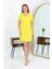 Kadın Pamuk Penye Kısa Kol Düğmeli Sarı Tunik Gecelik 13111 5