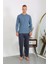 Erkek Penye Uzun Kol Pijama Takımı 6860 Indigo 2