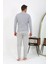 Erkek Uzun Kol Penye Gri Pijama Takımı 6861 4