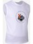 Motorsiklet Baskı Beyaz Erkek Kolsuz T-Shirt 1