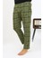 Erkek Ekoseli Desen Penye Tek Alt Pijama 27540 Haki 1