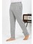 Erkek Ekoseli Desen Penye Tek Alt Pijama 27540 Gri 4