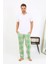 Erkek Ekoseli Desen Penye Tek Alt Pijama 27540 Yeşil 2