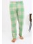 Erkek Ekoseli Desen Penye Tek Alt Pijama 27540 Yeşil 4