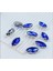 9x18 (1.8 Cm) 20 Adet Koyu Mavi Kasalı Dikme Mekik Cam Taş 1