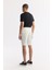 Erkek Kırık Beyaz Beli Lastikli Bi-Stretch Teknik Kumaş Relaxed Fit Şort A51Y3712 3