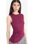 Slim Fit Dar Kesim Bisiklet Yaka Basic Düz Asimetrik Kesim Drapeli Atlet F0358AX25SM 1