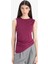 Slim Fit Dar Kesim Bisiklet Yaka Basic Düz Asimetrik Kesim Drapeli Atlet F0358AX25SM 3