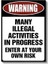 Warning Many Illegal Activities - Mizahi Uyarı Tabelası Kanvas Tablo 2
