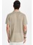 Erkek Slim Fit Örme Kumaş Apaş Yaka Rahat Kullanım Kısa Kol Bej Gömlek 5