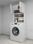 Çamaşır Makinesi Dolabı, Banyo Dolabı, 4 Raflı, Kapaklı, Beyaz Dolap 3