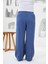 Beli Lastikli Geniş Paça Büyük Beden Pantolon Indigo 5