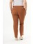 Beli Lastikli Paça Yırtmaç Detaylı Büyük Beden Kumaş Pantolon Camel 5