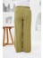 Beli Lastikli Geniş Paça Büyük Beden Pantolon Oliv 5