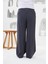 Beli Lastikli Geniş Paça Büyük Beden Pantolon Füme 5