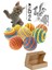 4'lü Set: Ip Sarma Topu Çıngıraklı Kedi Oyun Topu Tüylü Kedi Oltası Kedi Oyuncağı 1 Adet 5