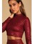 Kadın Kırmızı Zara Payet Içi Astarlı Crop Top 2