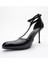 Jon Siyah Rugan Kadın Ince Topuklu Ayakkabı 4