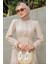 Pins Fırfırlı Pamuk Cotton Elbise-Bej 2