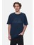 Rochester Lacivert Bisiklet Yaka Baskılı Standard Fit Erkek Tshirt 1