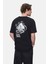 Muırıs Siyah Bisiklet Yaka Baskılı Oversize Erkek Tshirt 4