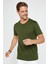 Unisex 5'li Paket Lacivert-Taş-Haki-Bordo-A.mavi Slim Fit Dar Kesim %100 Pamuk Bisiklet Yaka Tişört 4