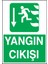 Yangın Çıkışı Aşşağı Yön Ok Uyarı Levhası 1
