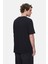 Foster Siyah Bisiklet Yaka Baskılı Oversize Erkek Tshirt 3
