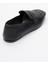 Morne Siyah Cilt Deri Kadın Loafer Ayakkabı 5