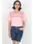 Baskılı Tshirt Pembe 4