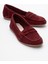 F02 Bordo Süet Deri Kadın Loafer Ayakkabı 1