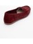 F02 Bordo Süet Deri Kadın Loafer Ayakkabı 5