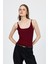 Bordo Ince Askılı Çıtçıtlı Bodysuit 13255 1