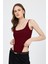 Bordo Ince Askılı Çıtçıtlı Bodysuit 13255 4