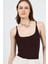 Kahve Ince Askılı Çıtçıtlı Bodysuit 13255 1