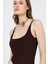 Kahve Ince Askılı Çıtçıtlı Bodysuit 13255 4