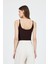 Kahve Ince Askılı Çıtçıtlı Bodysuit 13255 5