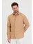 Erkek Kendinden Çizgi Detaylı Slim Fit Dar Kalıp Uzun Kol Gömlek 1