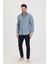 Erkek Kendinden Çizgi Detaylı Slim Fit Dar Kalıp Uzun Kol Gömlek 1