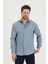 Erkek Kendinden Çizgi Detaylı Slim Fit Dar Kalıp Uzun Kol Gömlek 3