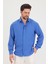 Erkek Slim Fit Dar Kalıp Uzun Kol Pamuklu Keten Efekt Gömlek 2