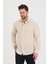 Erkek Slim Fit Dar Kalıp Uzun Kol Pamuklu Keten Efekt Gömlek 4