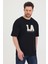 Bisiklet Yaka La Baskılı Oversize Salaş Unisex T-Shirt 3