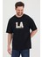 Bisiklet Yaka La Baskılı Oversize Salaş Unisex T-Shirt 4