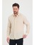 Erkek Slim Fit Dar Kalıp Uzun Kol Pamuklu Keten Efekt Gömlek 5